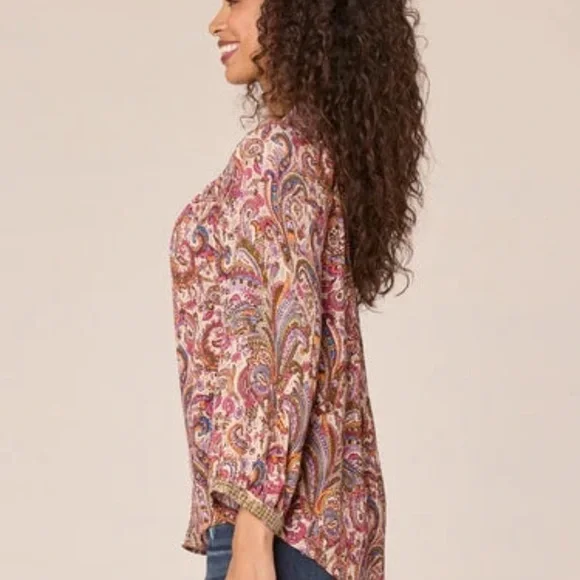 Democracy Graphic Pink and Red Relaxed Blouse - Picture 2 of 3